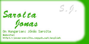 sarolta jonas business card